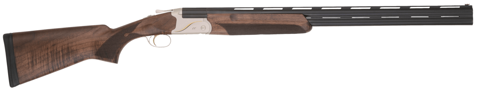 TriStar 33142 Trinity II LT Full Size 16 Gauge Break Open 2.75" 2rd 28" Black Over/Under Vent Rib Barrel, Engraved Silver Aluminum Receiver, Fixed Turkish Walnut Stock, Right Hand