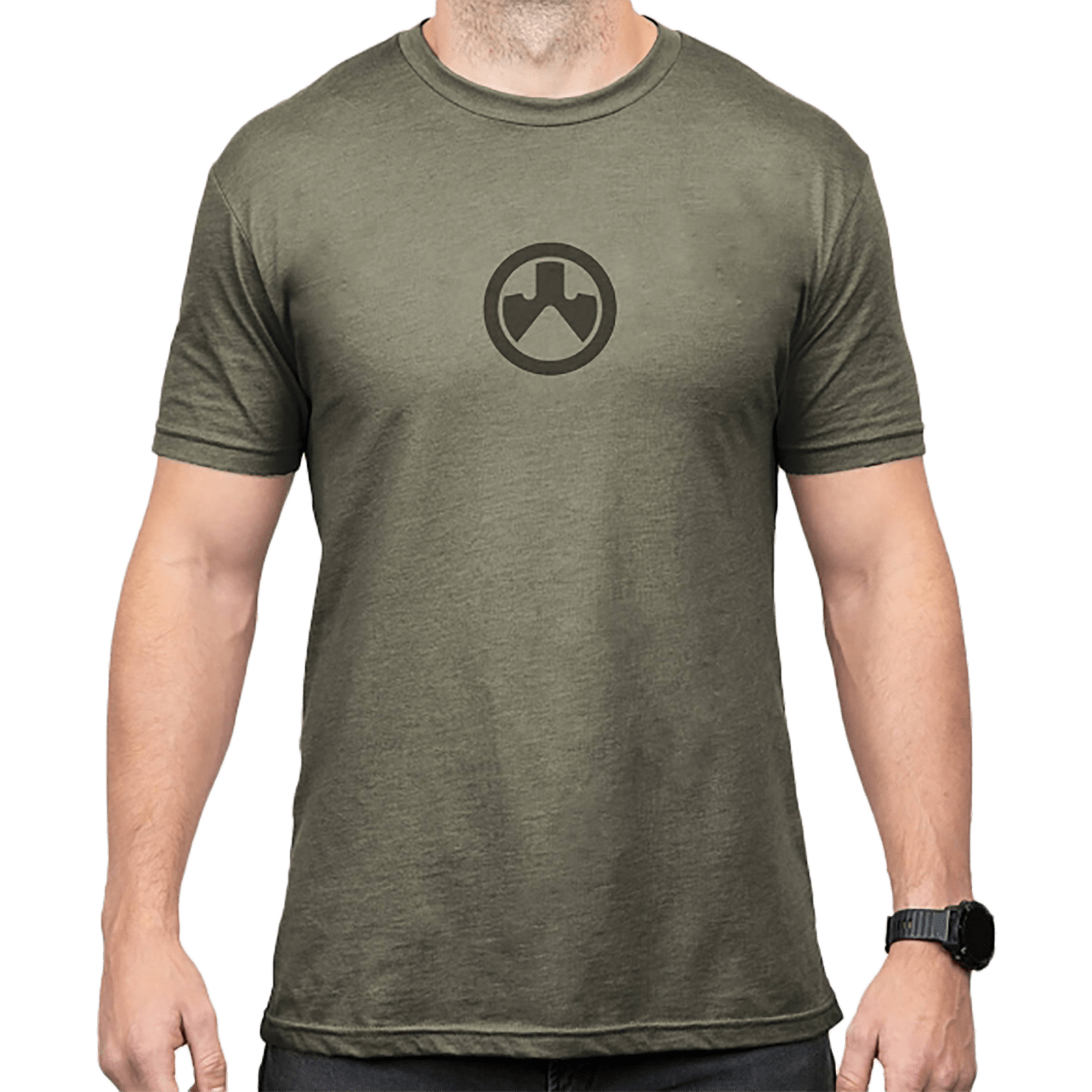 Magpul MAG1115-317-3XL Icon Logo  Olive Drab Heather Cotton/Polyester Short Sleeve 3XL