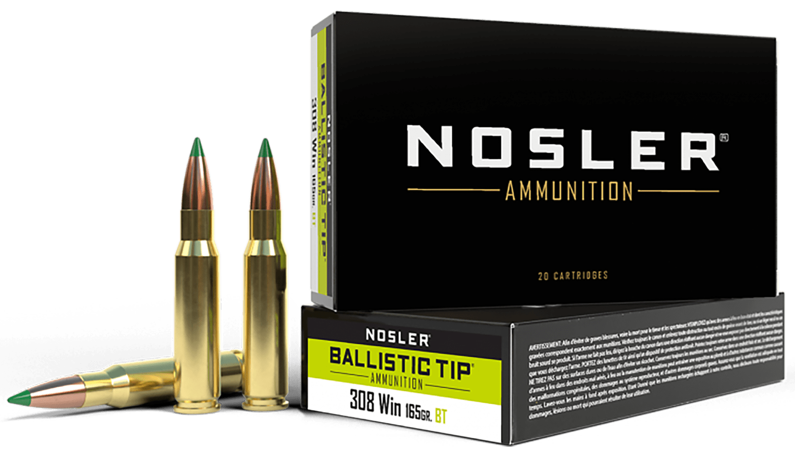 Nosler 40063 Ballistic Tip  308Win 165gr Spitzer Ballistic Tip 20 Per Box/10 Case