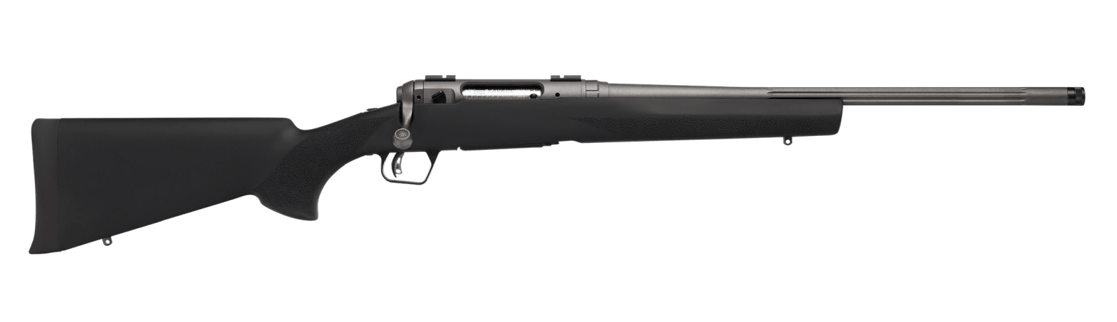 Savage Arms 33010 110 Trail Hunter Lite V2 Full Size 350 Legend 4+1 18" Black Fluted Barrel, Black Carbon Steel Drilled & Tapped Receiver, Black Hogue OverMolded Synthetic Stock, Right Hand