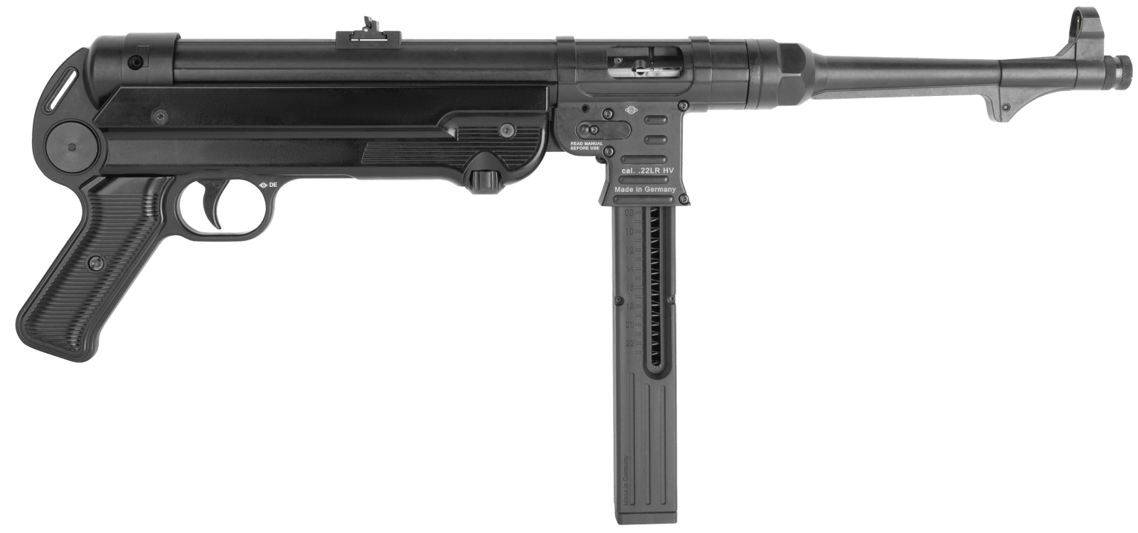 Blue Line Solutions 4400018 Mauser MP40P 22 LR 23+1 10" Black Polymer Grip