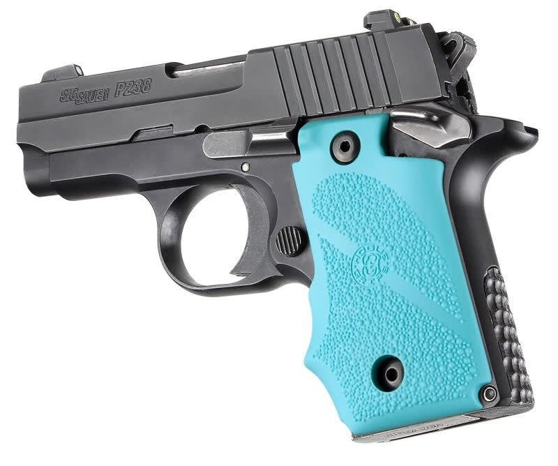 Hogue Rubber Grip with Finger Grooves for SIG Sauer P238 - Aqua