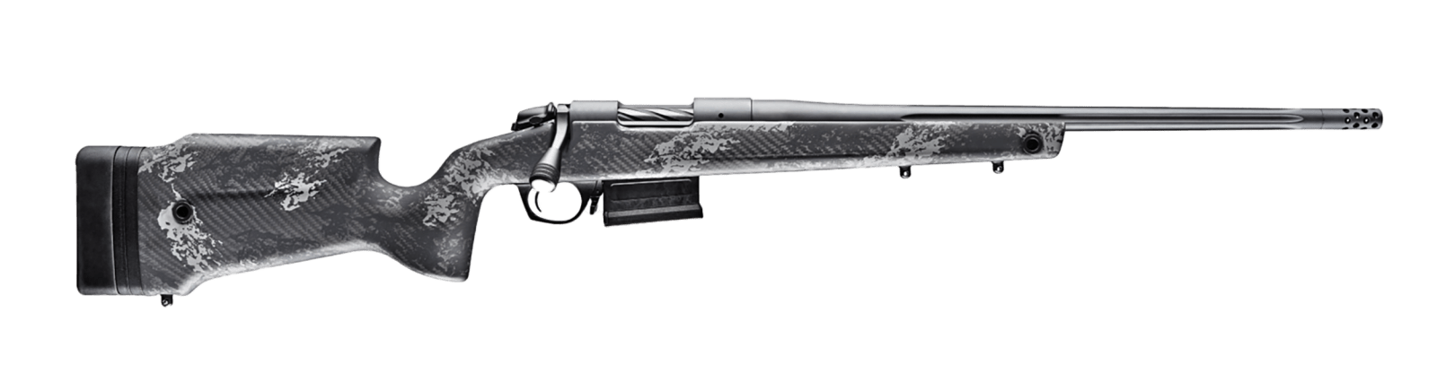 Bergara Rifles B14S754 B-14 Crest 22-250 Rem 5+1 20" Sniper Gray Cerakote #5 Contour Threaded Barrel, Sniper Gray Cerakote Steel Receiver, Black & Gray Sponge Fixed Carbon Fiber Stock
