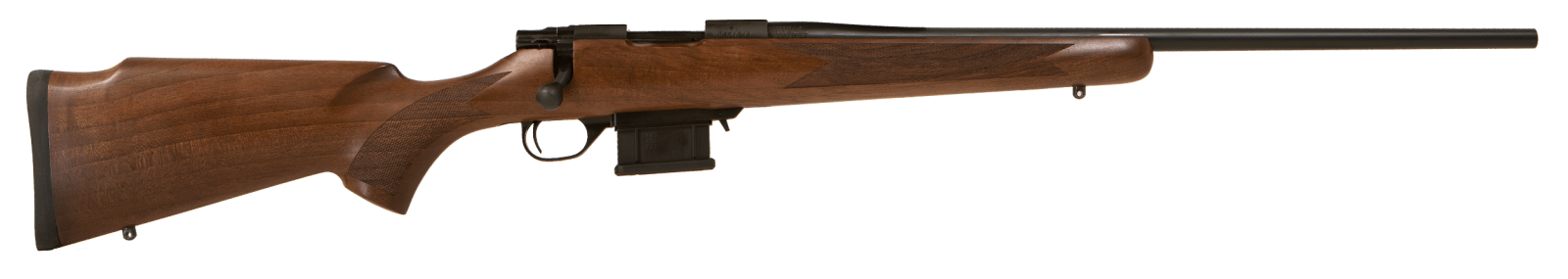 Howa HWH65G M1500 Mini Action Hunter Full Size 6.5 Grendel 5+1 22" Blued Threaded Barrel, Blued Drilled & Tapped Steel Receiver, Walnut Fixed Stock, Right Hand
