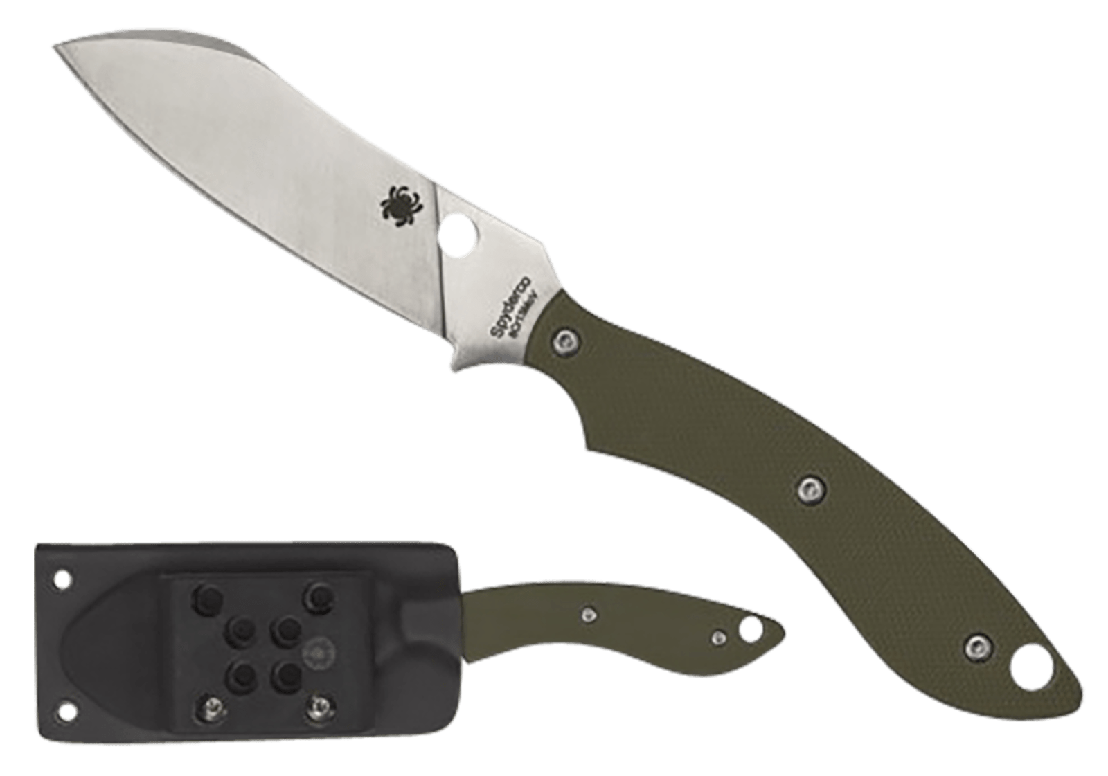 Spyderco FB50GPOD Stok  2.95" Fixed Drop Point Plain Stonewashed 8Cr13MoV SS Blade/Olive Drab Textured G10 Handle Includes Sheath w/G-Clip