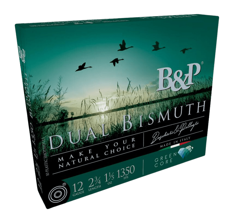 B&p Ammunition 12B5DB43 Dual Bismuth  12Gauge 2.75" 1 1/5oz Bismuth 3/4Shot 10 Per Box/10 Case