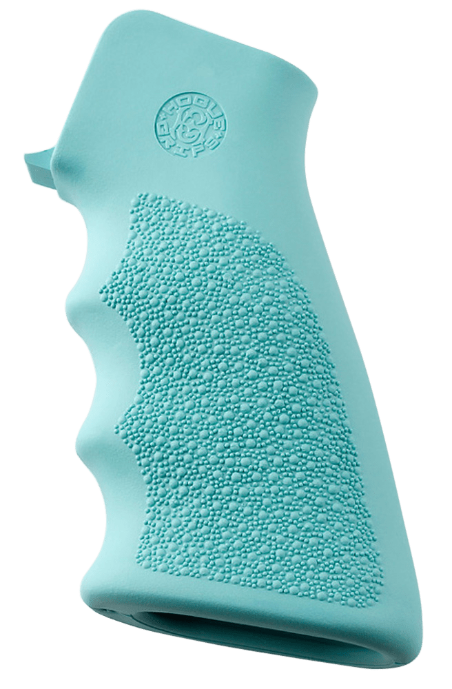 Hogue 15015 OverMolded Grip Cobblestone Aqua Blue Rubber with Finger Grooves for AR-15, M16