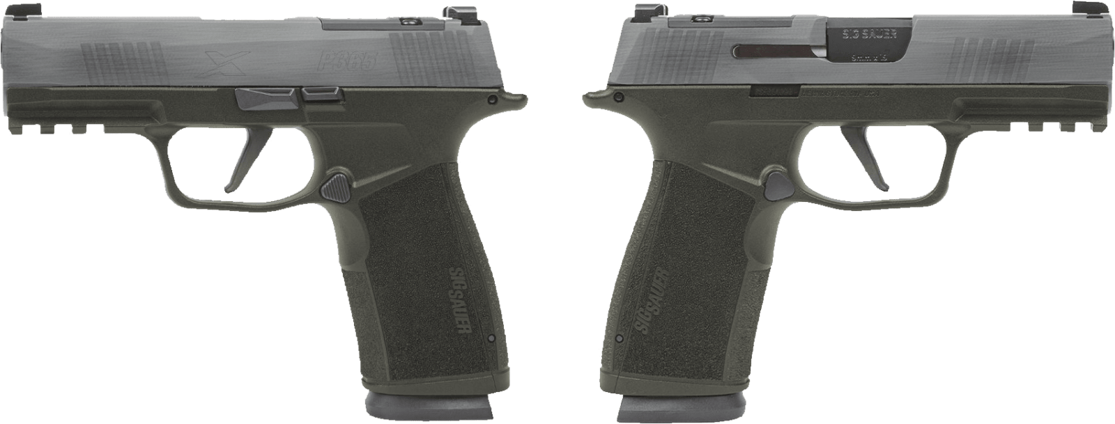 SIG SAUER P365 X-MACRO 9MM PSTL 3.7" CRUSHED SILVER BATTLEWORN 2-17RD MAGAZINES