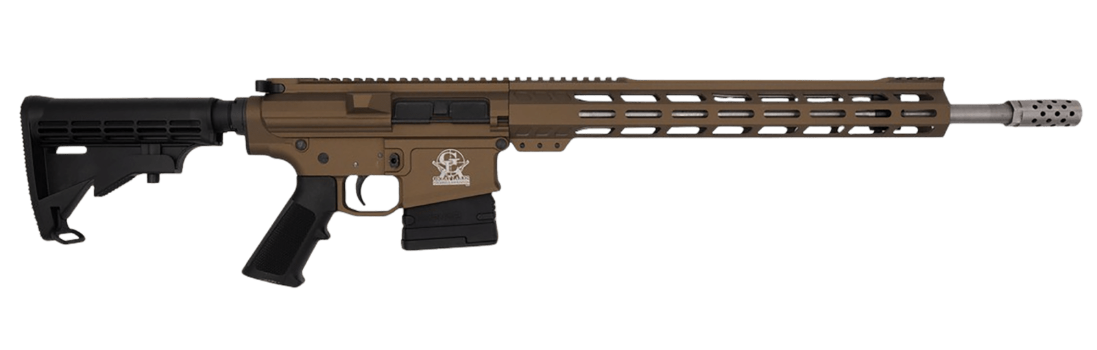Great Lakes Firearms GL10308SSBRZ GLFA 308 Win 10+1 18" Stainless Threaded Barrel, Bronze Cerakote Picatinny Rail Aluminum Receiver, 6 Position Mil-Spec Black Synthetic Stock, Mil-spec Polymer Grip