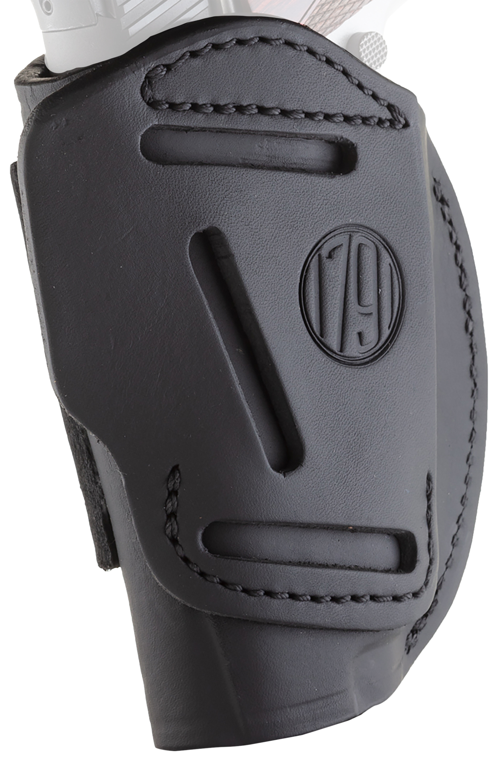 1791 Gunleather 4WH1SBLR 4-Way  IWB/OWB 01 Stealth Black Leather Belt Clip Fits 3-4" Barrel 1911