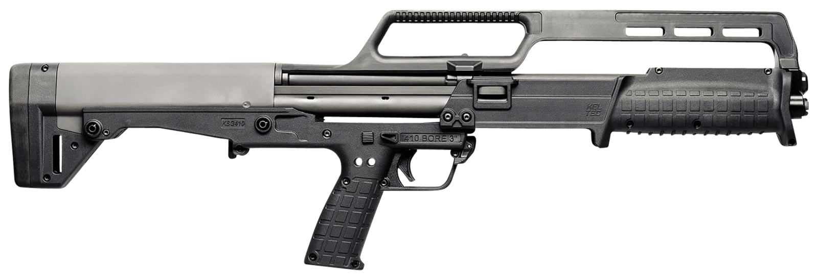 Kel-Tec KSG410BLK KSG  410 Bore 18.50" 3" 10+1, Black, Polymer Grip, Synthetic Fixed Stock, Cary Handle Fiber Optic Sights