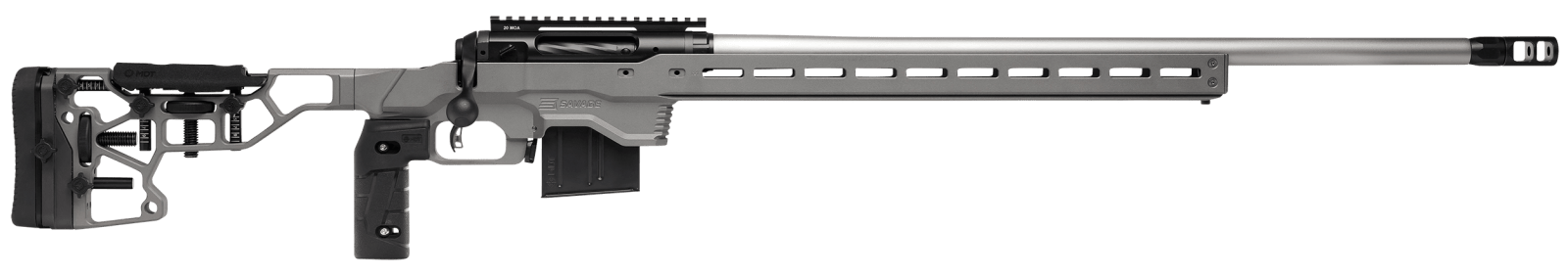 Savage Arms 57562 110 Elite Precision 338 Lapua Mag 5+1 30" Matte Stainless, Matte Black Rec, Gray Cerakote Adjustable MDT ACC Aluminum Chassis Stock (MB Not Included)