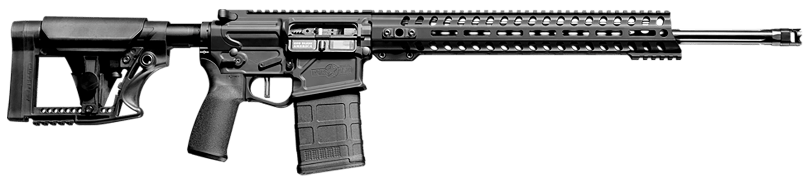 Patriot Ordnance Factory 01734 Rogue Prescott 6.5 Creedmoor 20" DI 20+1 Black Anodized Rec 14.50" Renegade M-LOK Stainless Steel Fluted Barrel Black Adjustable Stock Black Polymer MFT Grip Right Hand