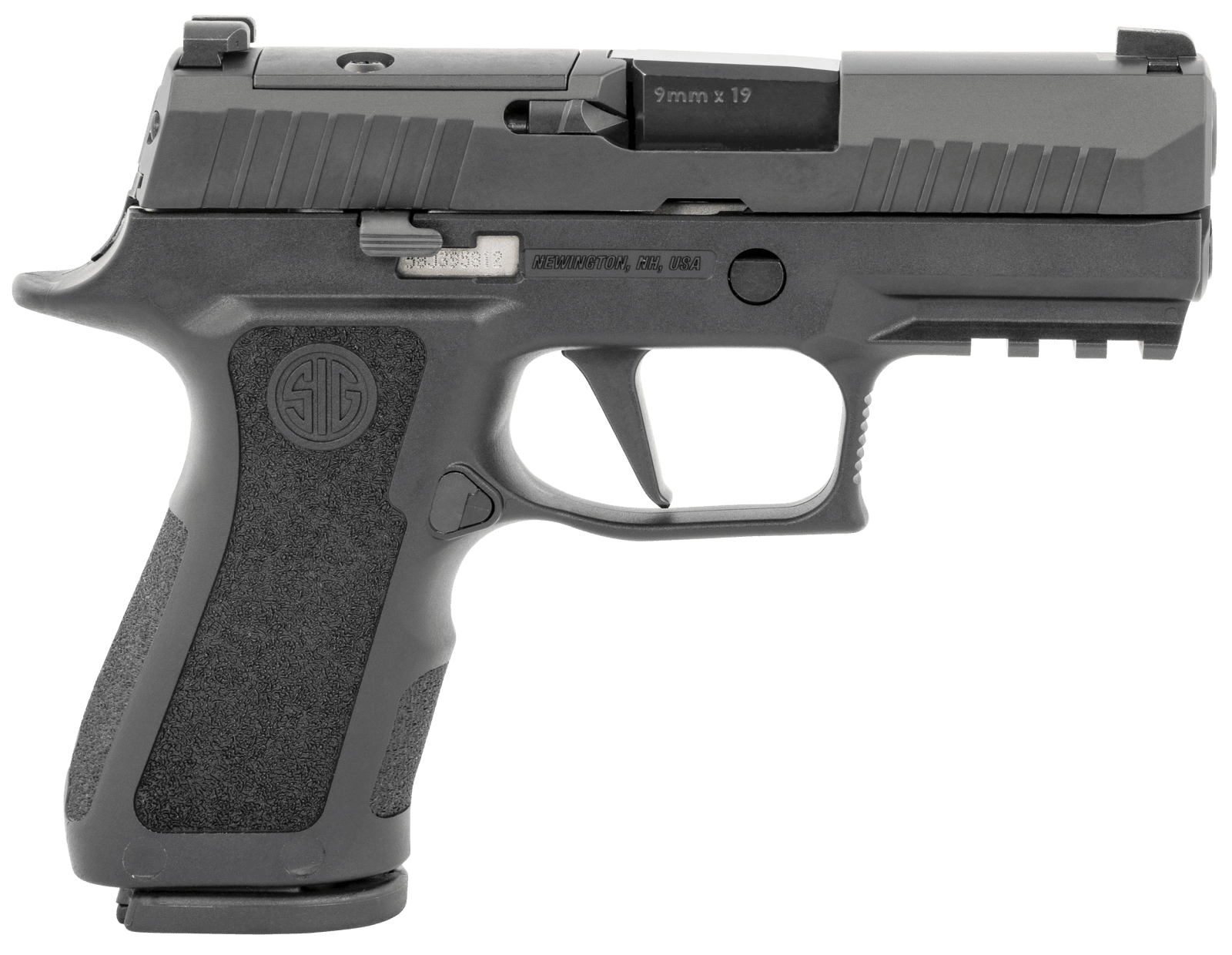 Sig Sauer 320XC9BXR3PR210 P320 XCompact 9mm Luger 10+1 3.60" Carbon Steel Barrel, Black Nitron Optic Ready/Serrated SS Slide, Black Stainless Steel Frame w/Picatinny Rail, Black XCompact Polymer Grips