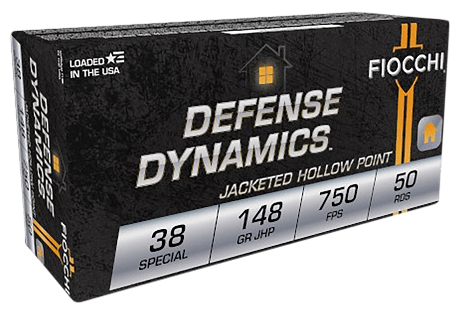 Fiocchi 38E Defense Dynamics  38Special 148gr Jacketed Hollow Point 50 Per Box/20 Case
