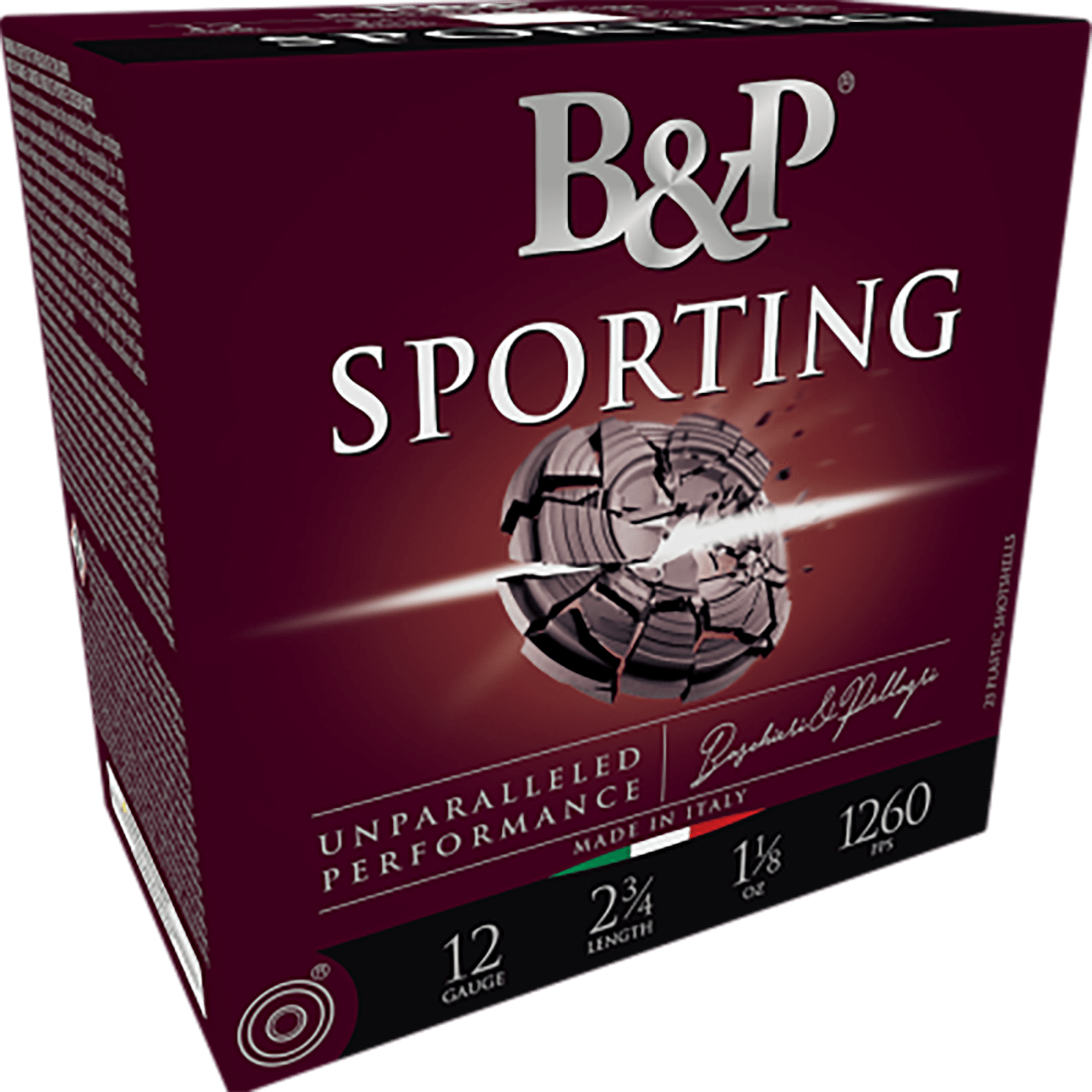 B&P Ammunition 12B1SH75 Sporting Clay  12Gauge 2.75" 1oz 7.5Shot 25 Per Box/10 Case