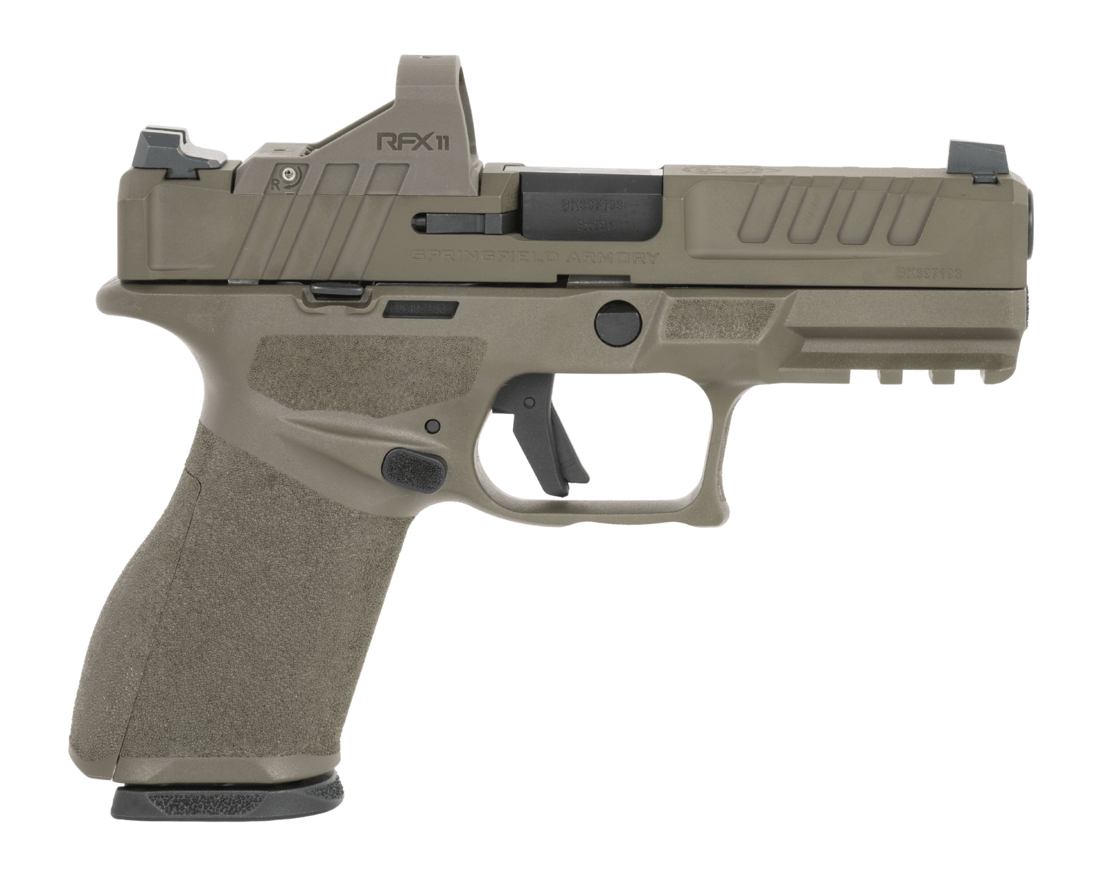 Springfield Armory EC9409GUPAC Echelon 4.0FC 9mm Luger 18+1 4" Black Melonite Barrel, OD Green Cerakote Steel Optic Ready/Serrated Slide & Polymer Frame w/Picatinny Rail, Adaptive Texture Grip