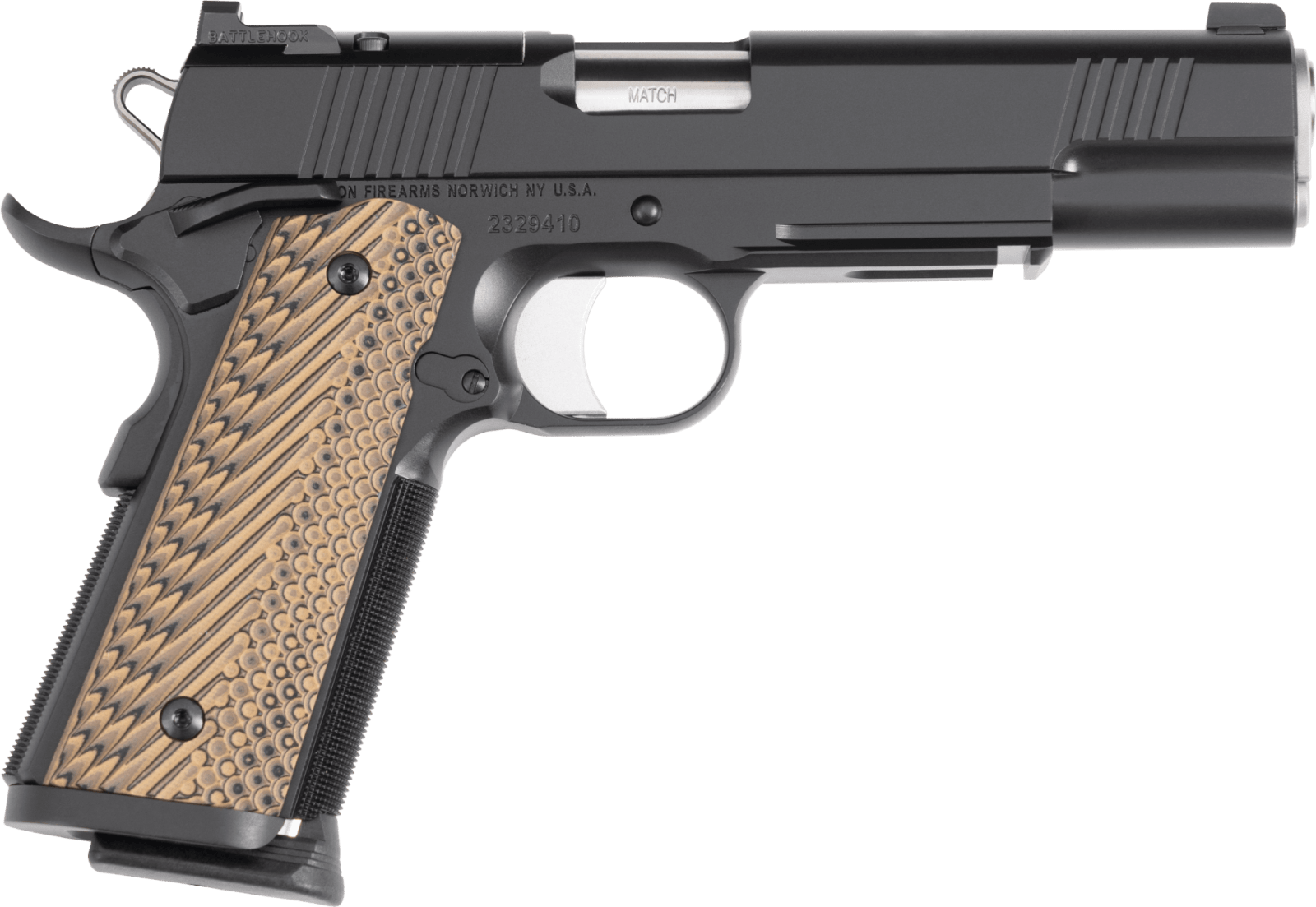 Dan Wesson 01796 Specialist Full Size Frame 9mm Luger 10+1 5" Stainless Match Grade Barrel, Black Duty Optics Ready/Serrated Steel Slide, Black Duty Steel Frame w/Picatinny Rail, Black/Brown G10 Grip