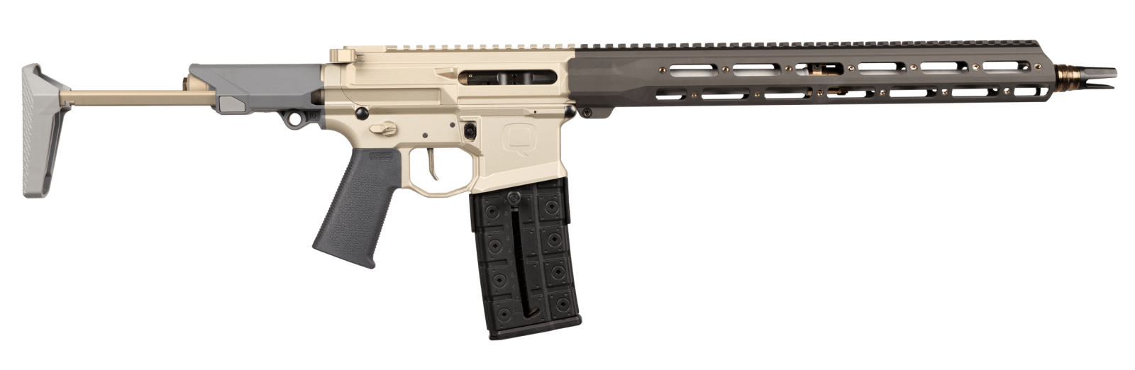 Q LLC  Honey Badger *CA Compliant 5.56 NATO 16" Clear Anodized Cerakote Aluminum Receiver w/Picatinny Rail, M-LOK Handguard, Black Polymer Stock, Black Polymer Grip