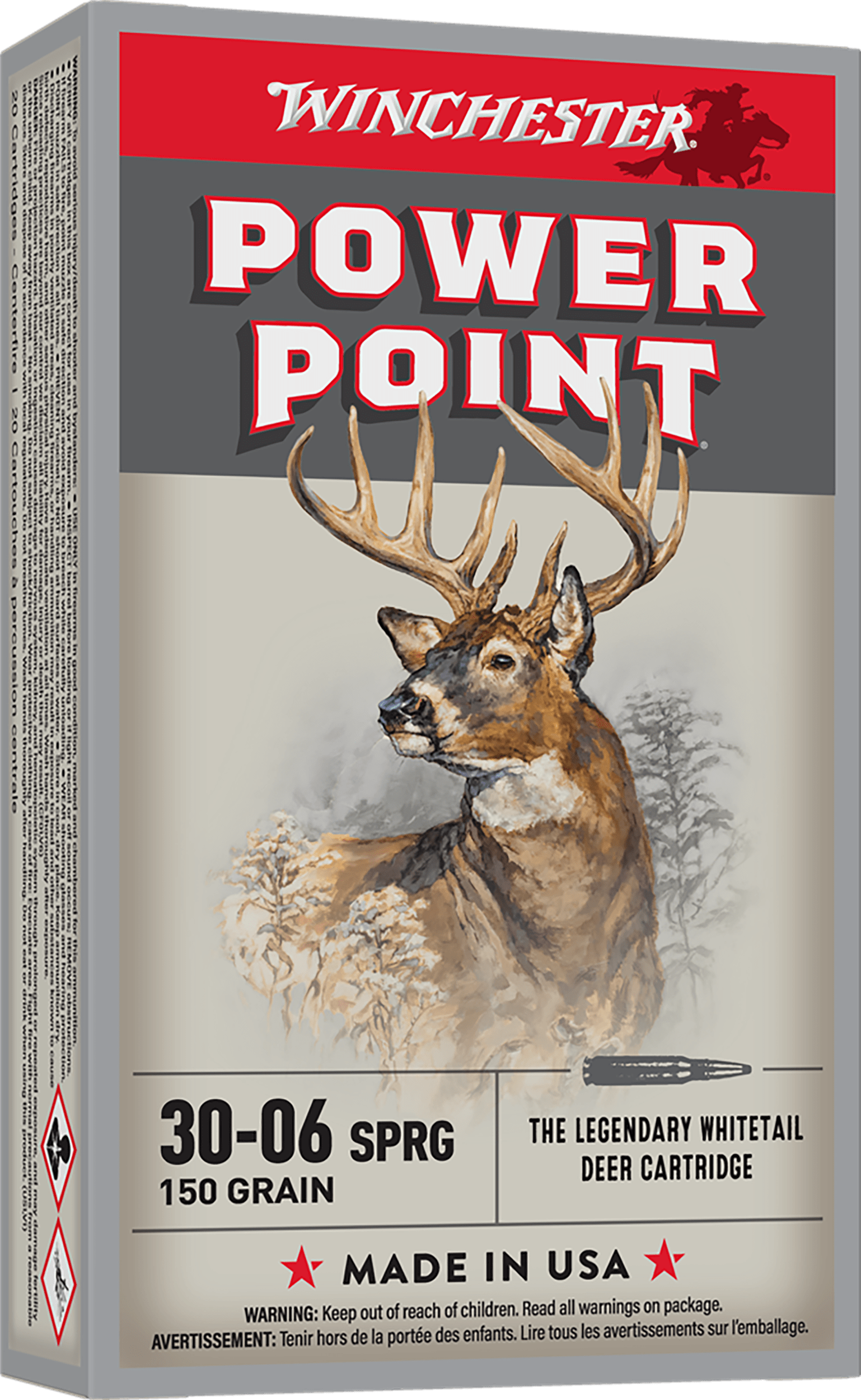 Winchester Ammo X30061 Power-Point  30-06Springfield 150gr 20 Per Box/10 Case