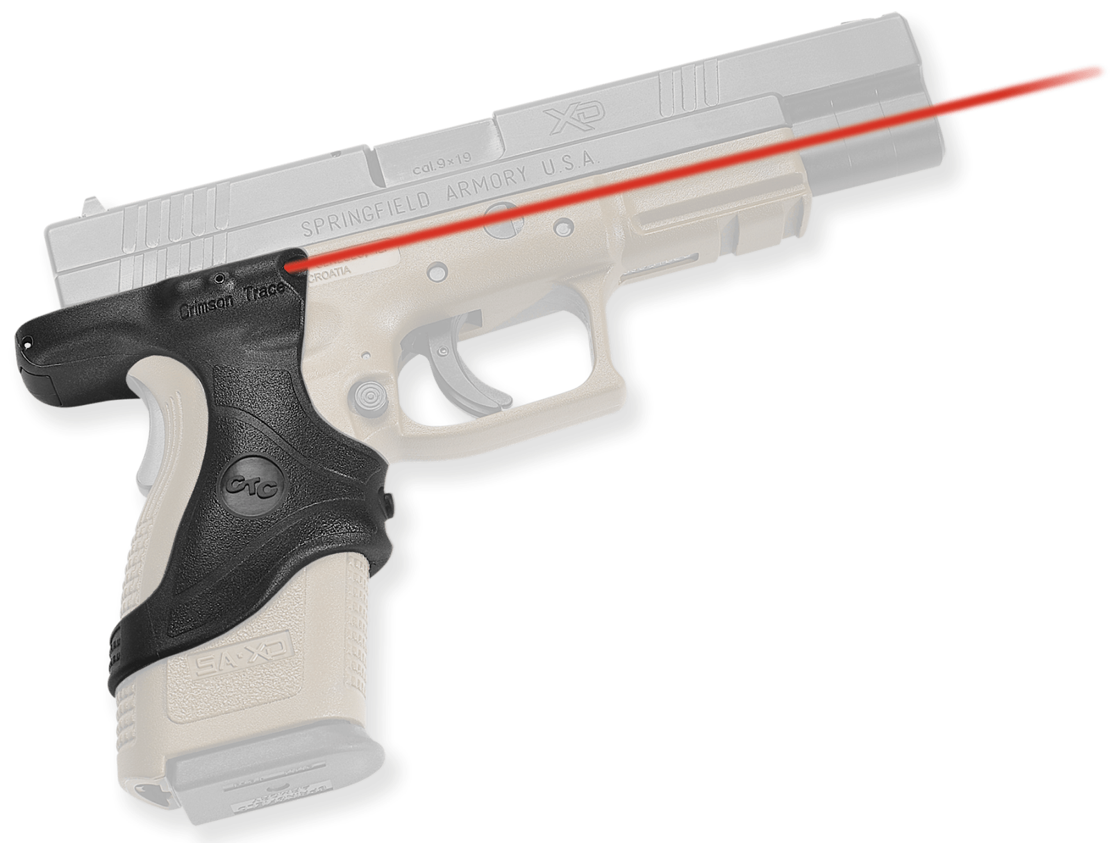 Crimson Trace 0120701 Lasergrips  Fits Springfield XD, Red Laser Black Polymer