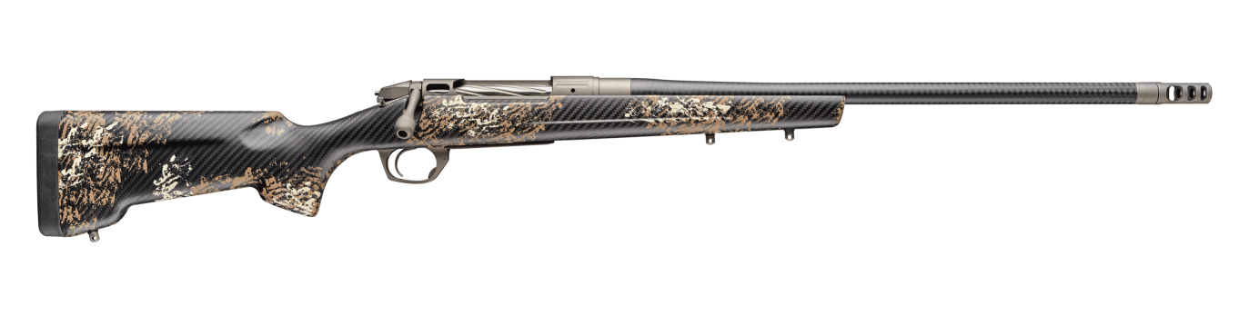 Bergara Rifles BPR38-25CM Premier Cima Pro 25 Creedmoor 5+1 20" Carbon Fiber CURE Threaded Barrel, Titanium Cerakote Stainless Steel Drilled & Tapped Receiver, Fixed Carbon Fiber w/Brown & Tan Sponge