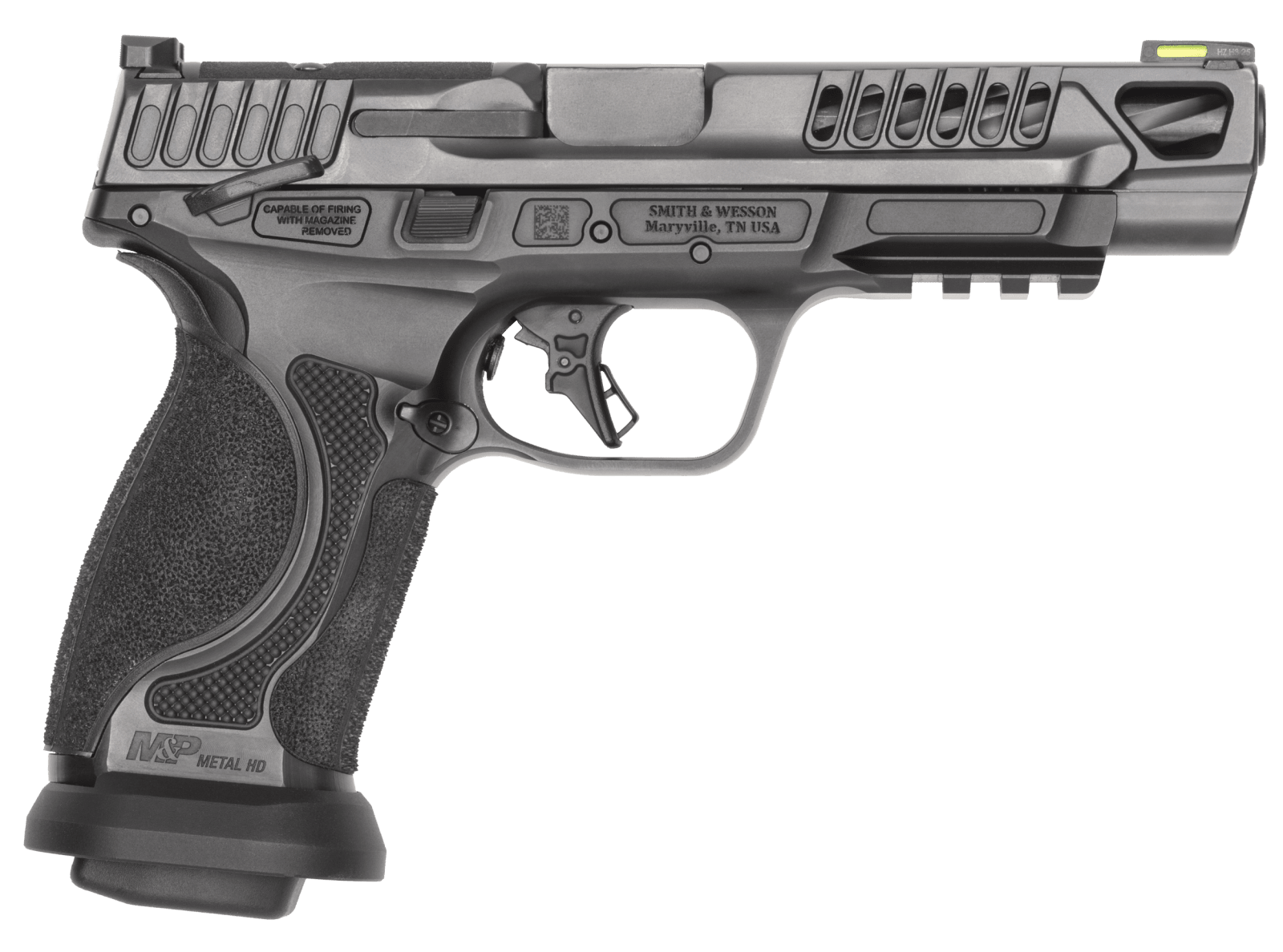 Smith & Wesson 14071 M&P M2.0 Competitor HD 9mm Luger 10+1 5" Overall Black Armornite Stainless Steel Spiral Fluted Barrel, Lightening Cut/Optic Ready/Serrated Slide & Stainless Steel Frame w/Picatinn