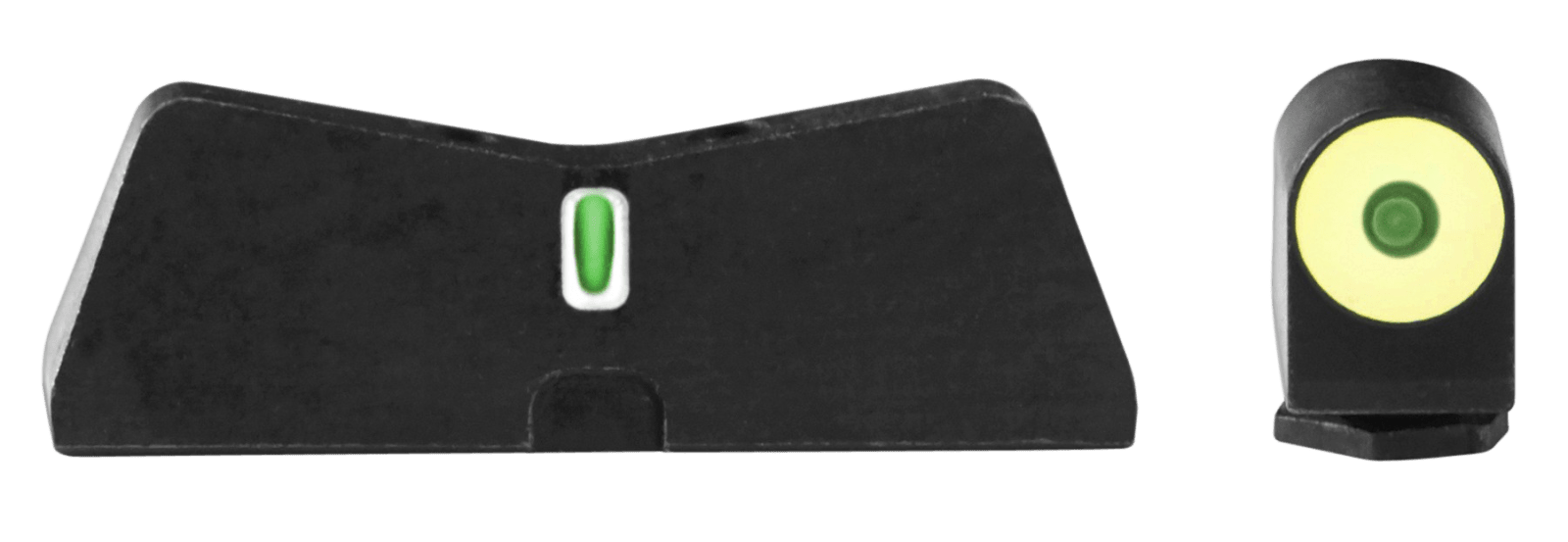 XS Sights GL0009S5Y DXT2 Big Dot Night Sights fits Glock  Black | Green Tritium Yellow Outline Front Sight Green Tritium White Outline Bar Rear Sight