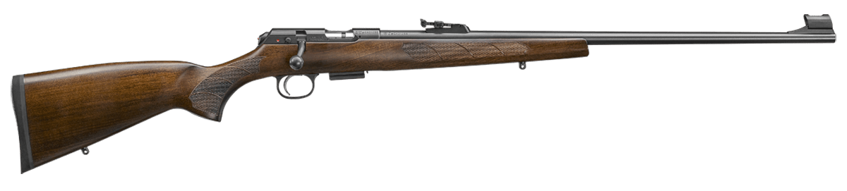 CZ-USA 02301 CZ 457 Lux 22 LR Caliber with 5+1 Capacity, 24" Barrel, Black Nitride Metal Finish & Turkish Walnut Stock Right Hand (Full Size)