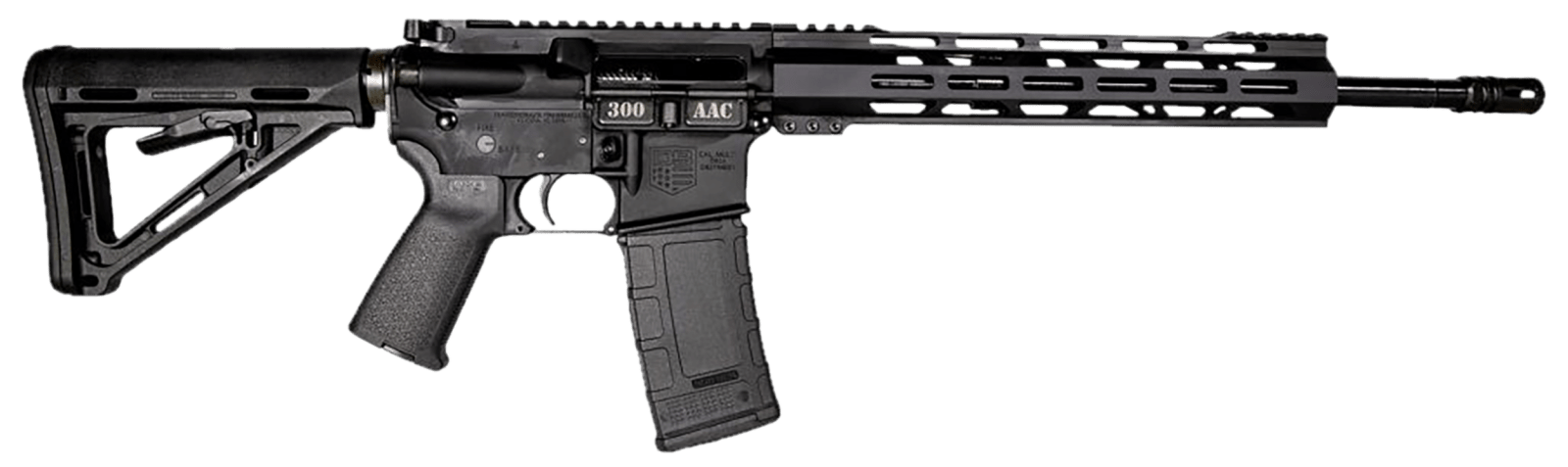 Diamondback DB1718B002 DB15  300 AAC Blackout 30+1 16" Black Nitride Threaded Barrel, Black Hardcoat Anodized Aluminum/Carbon Receiver w/Picatinny Rail Receiver, M-LOK Handguard, Magpul MOE Grip