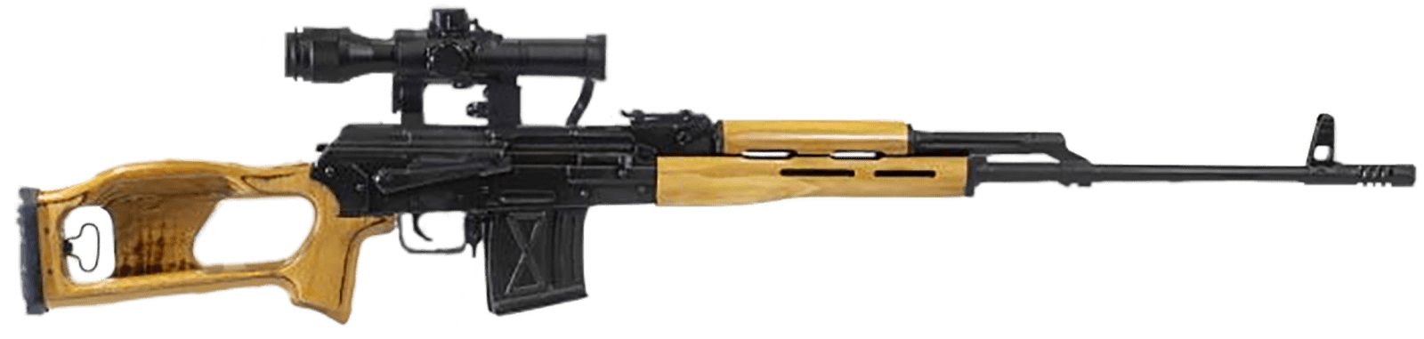 Century Arms RI035VN PSL w/Optic 7.62x54mmR 10+1 24.50" Black Steel Barrel & Receiver, Black Wood Skeletonized Stock