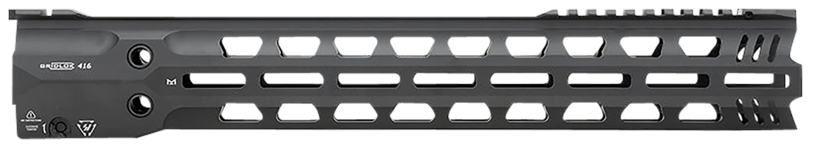 Strike Industries GRIDLOK-416-FD-16 GridLok Full Duty With Quick Detach System 16"L 1.57"D M-LOK Black Aluminum for HK 416, HK MR556, M27 IAR