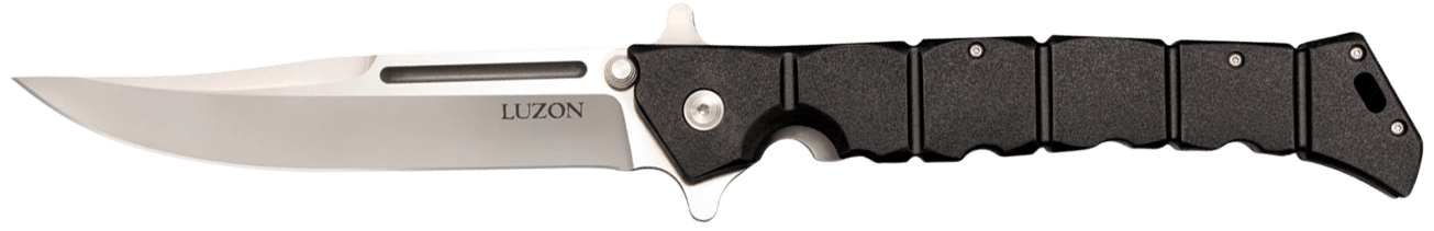 Cold Steel CS20NQX Luzon  Large 6" Folding Plain 8Cr13MoV SS Blade/Black GFN Handle Features Safety Switch Includes Pocket Clip