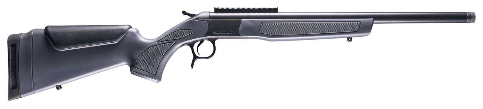 CVA CR4444 Scout 44 Mag 1rd 20" Blued Threaded Barrel, Blued Picatinny Rail Receiver, Stealth Gray Fixed Synthetic Stock