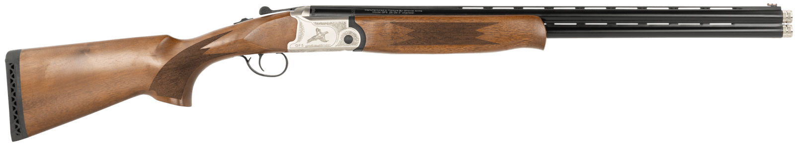 Gforce Arms GF52824Y GF5 Filthy Pheasant Youth 28 Gauge Break Open 3" 2rd 24" Black Over/Under Vent Rib Barrel, Nickel Plated Engraved Aluminum Receiver, Fixed Turkish Walnut Stock