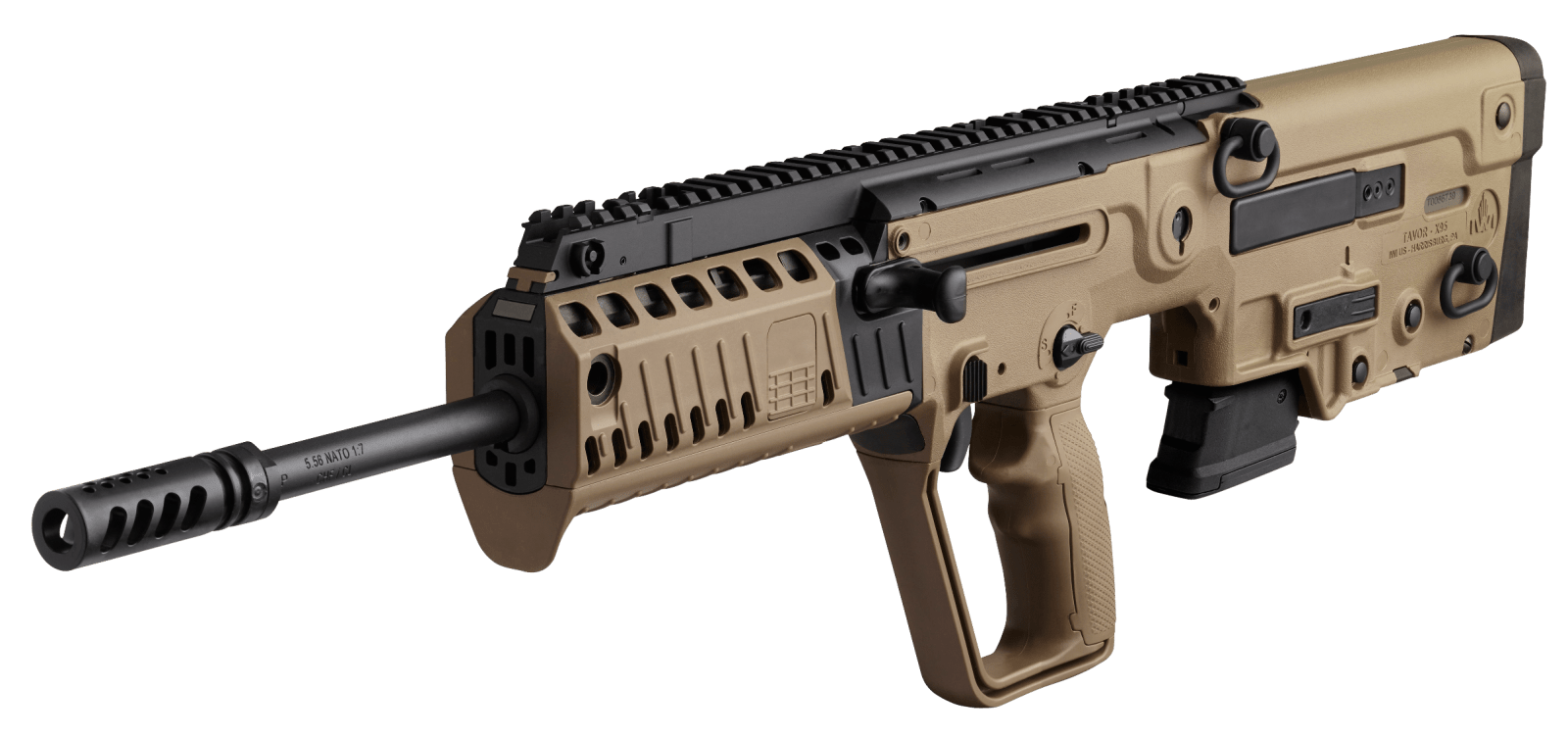 IWI US XFD18RS Tavor X95 *NJ/MD Compliant 5.56x45mm NATO Caliber with 18.50" Barrel, 10+1 Capacity, Flat Dark Earth Metal Finish, Flat Dark Earth Fixed Bullpup Stock & Polymer Grip Right Hand