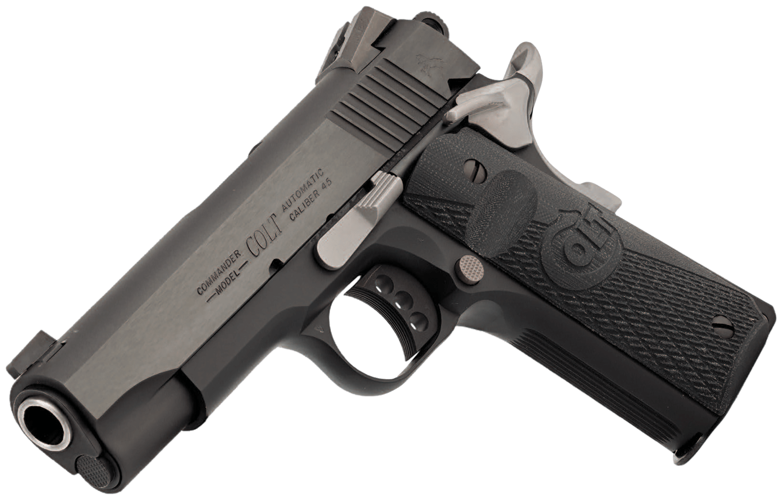 Colt Mfg O4840NC Night Commander  45 ACP 8+1 4.25" Blued Steel Barrel, Cerakote Serrated Aluminum Slide, Blued Cerakote Aluminum Frame w/Beavertail, Black G10 Grip