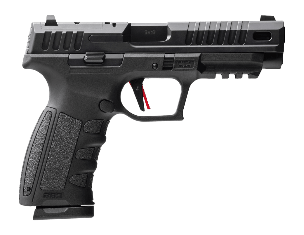 MAC 15000602 RA-9 Defense S 9mm Luger 17+1 4.75" QPQ Tenifer Cerakote Steel Lightening Cut/Optic Ready Slide, Tenifer QPQ Polymer Frame w/Picatinny Rail, Polymer Grip, RMR Footprint, Ambidextrous
