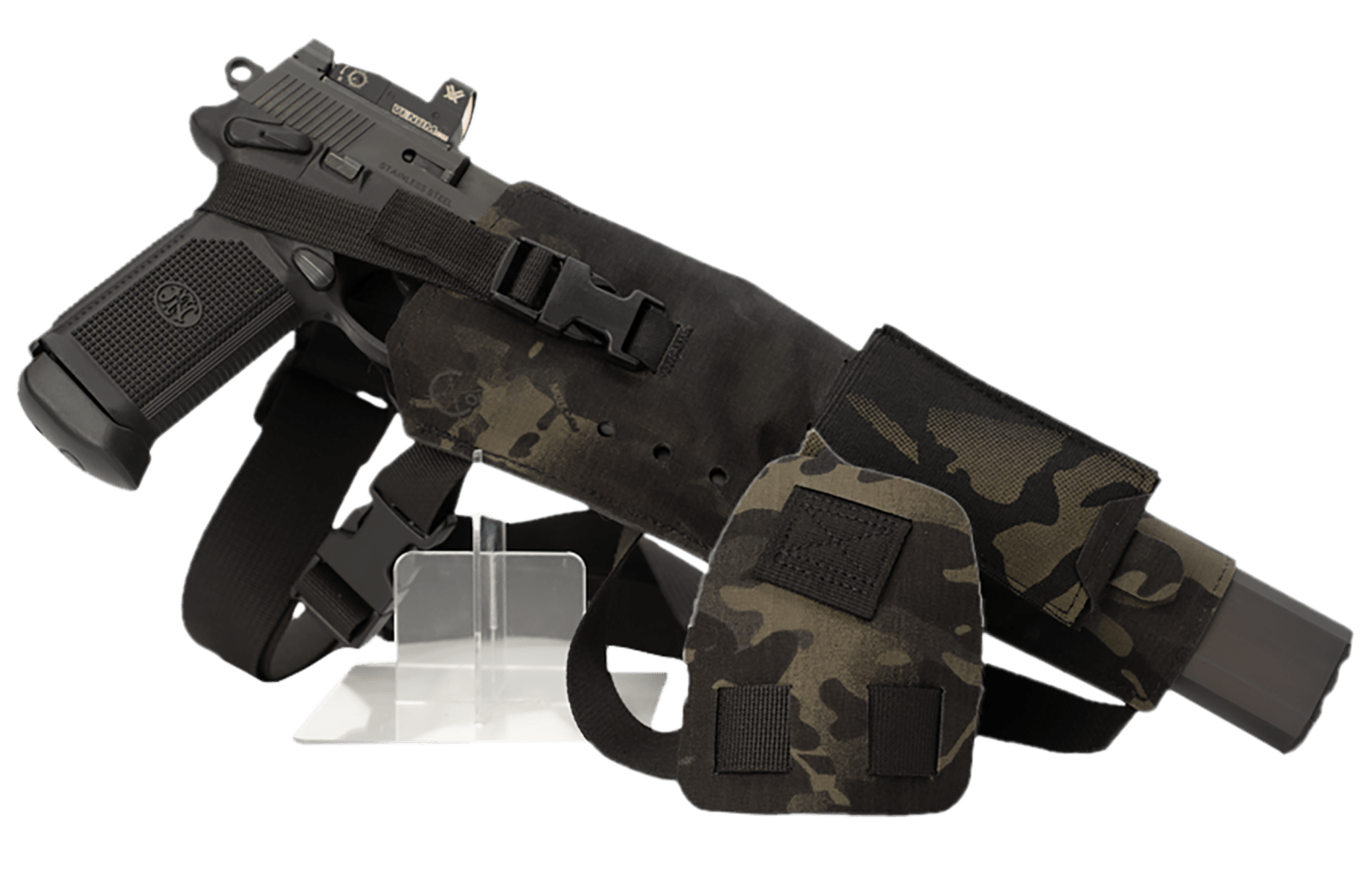 Cole-tac VWX109 Varmint Wrangler XL Pistol Holder Chest MultiCam Black Right Hand
