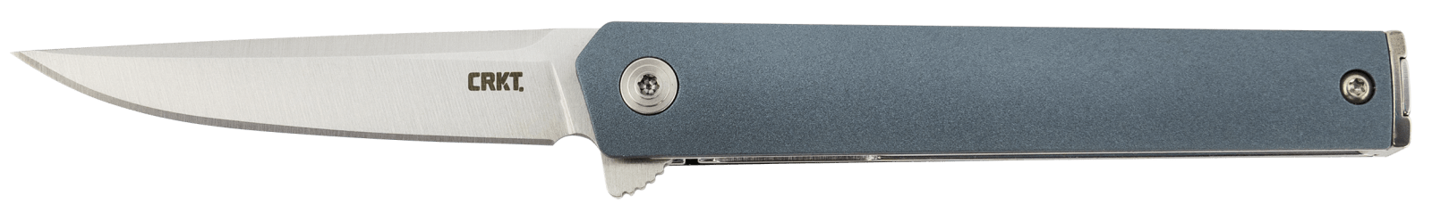 CRKT 7095 CEO Compact 2.61" Folding Plain Satin 4116 SS Blade, Blue GRN Handle, Includes Pocket Clip