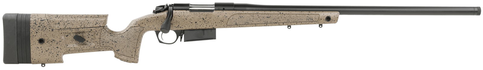 Bergara Rifles B14S359C B-14 HMR 6.5 PRC 3+1 24" Graphite Black Cerakote Barrel, Black Speckled Brown Molded w/Mini-Chassis, Adjustable LOP & Cheek Piece Stock