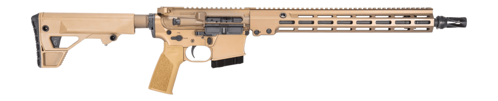 Geissele Automatics 08653S GFR Recce 6mm ARC 8+1 16" Threaded Barrel, Desert Dirt Cerakote Aluminum Receiver w/Picatinny Rail, M-LOK Handguard, Mil-Spec 6 Position Buffer Tube, DD Polymer Geissele SBS