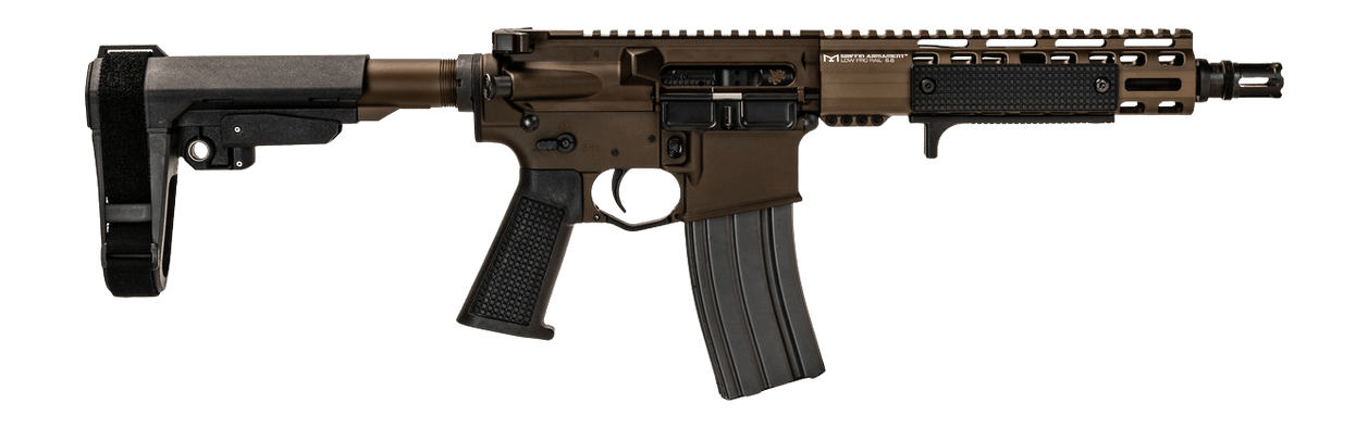 Griffin Armament MK1PSD30095PFDE-W MK1 PSD 300 Blackout 9.50" Threaded Barrel, Terra Brown Anodized Aluminum Receiver w/Picatinny Rail, M-LOK Handguard, Black Polymer SBA3 Brace, Black A3 Grip