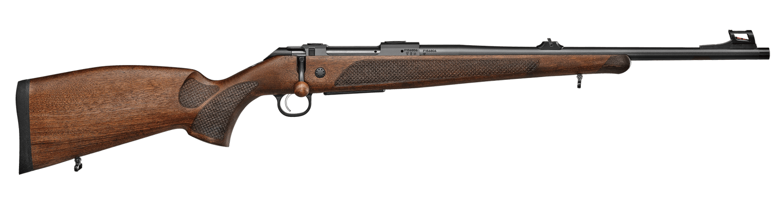 CZ-USA 07308 600+ Lux 30-06 Springfield 5+1 20" Black Nitride Threaded Barrel, Black Nitride Steel Drilled & Tapped Receiver, Walnut Fixed Stock