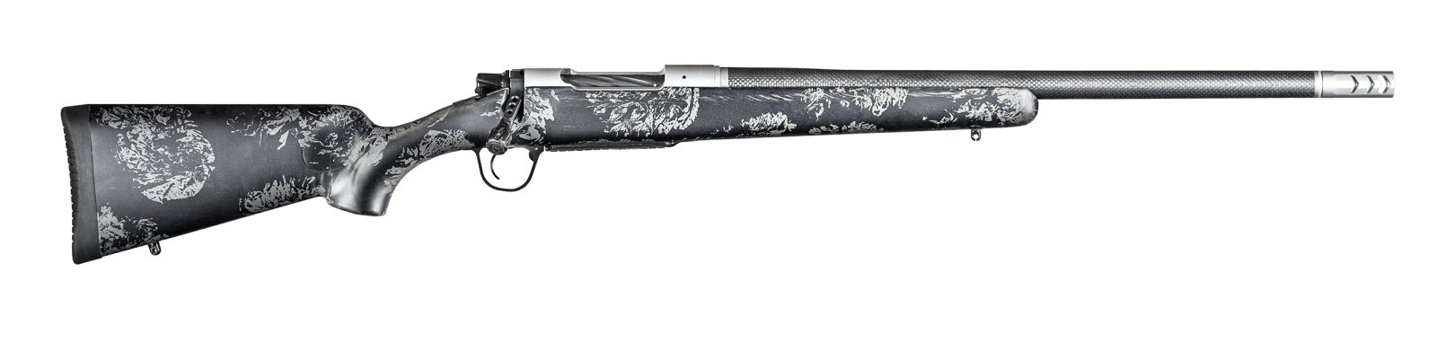 Christensen Arms 8010631300 Ridgeline FFT 6.8 Western 3+1 20" Carbon Fiber/Threaded Barrel, Stainless Steel, Black with Gray Accents Stock