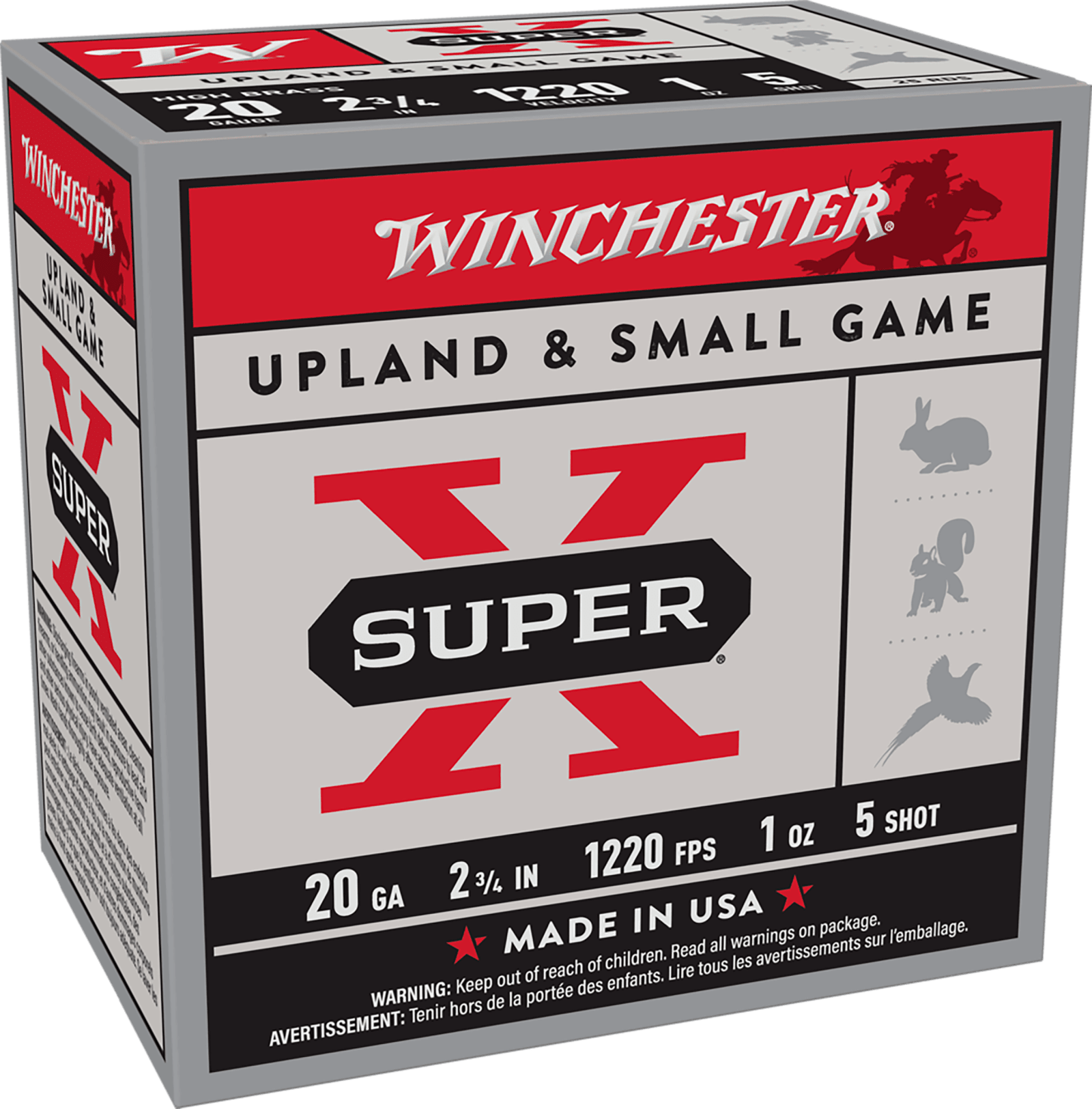 Winchester Ammo X205 Super X Heavy Game Load High Brass 20Gauge 2.75" 1oz 5Shot 25 Per Box/10 Case