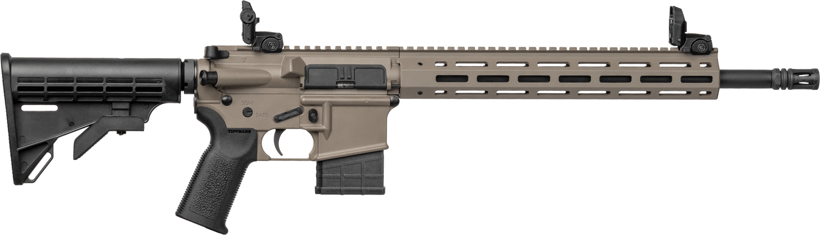 Tippmann Arms A101341 M4-22 Elite 22 LR 10+1 16" Black Parkerized Threaded Barrel, Flat Dark Earth DuraCote Aluminum Receiver w/Picatinny Rail, M-LOK Handguard, Black Adj CAR15 Polymer Stock, Black Ge