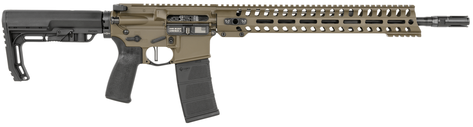 Patriot Ordnance Factory 01752 Minuteman Direct Impingement 5.56x45mm NATO 16.50" 30+1 Patriot Brown Rec/14.5" M-Lok Handguard Black Nitride Barrel Black Polymer Grip 6 Position MFT Stock