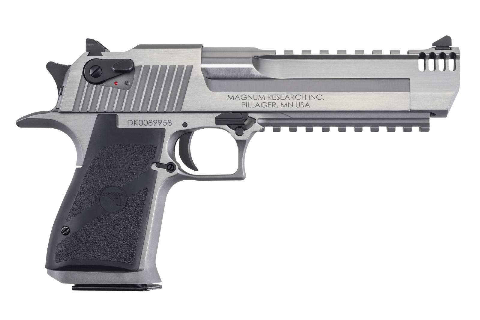Magnum Research DE44SRMB Desert Eagle Mark XIX 44 Rem Mag 6" with Muzzle Brake 7+1 Overall Stainless Steel Black Polymer Grip