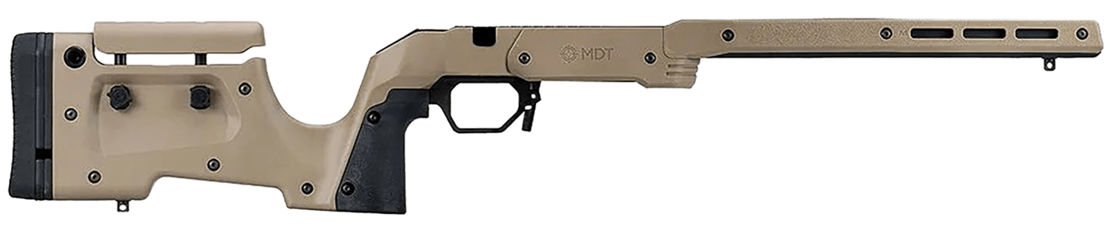 Mdt Sporting Goods Inc 104692FDE XRS Chassis FDE Aluminum Core with Polymer Panels, Adj. Cheekrest, M-LOK Forend, Interchangeable Grips, AICS Mag Compatible, Fits Short Action Savage